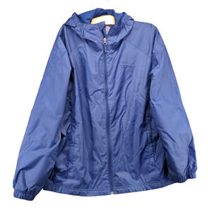 L.L. Bean Men's Windbreaker Jacket Blue Medium Long Sleeve Full Zipper Hooded